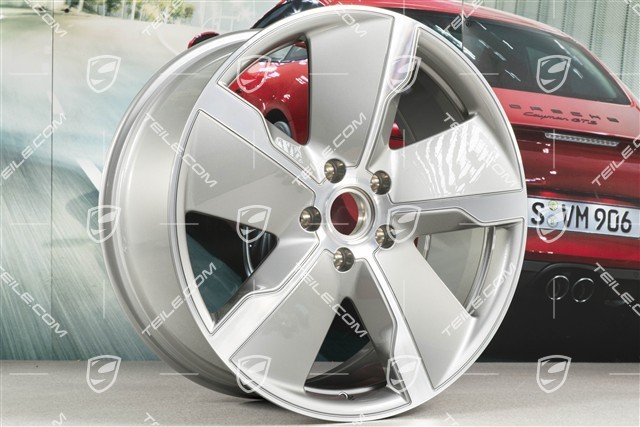 21-inch wheel rim Taycan Exclusive Design, 9,5J x 21 ET60, Platinum Silver, front, L