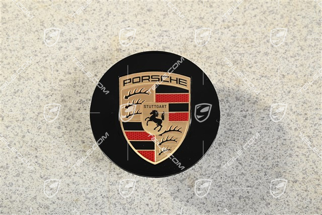 Hub cap, concave, colour emblem, black high gloss