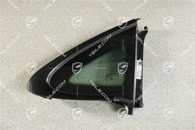 Seitenscheibe, hinten, Wärmeschutzglas, Zierleiste Rallyschwarz, R