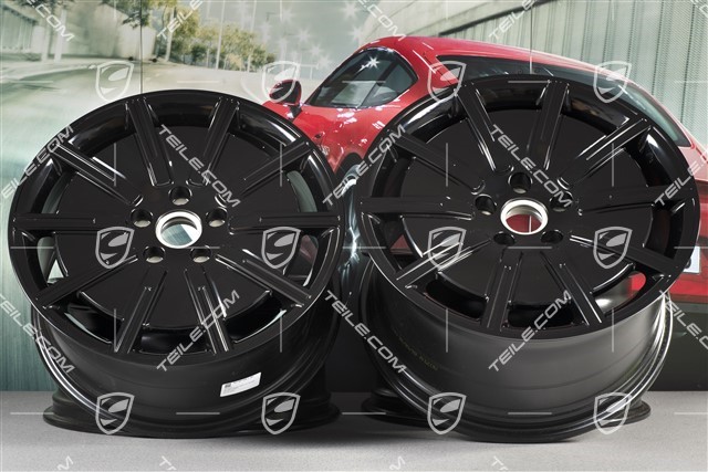 20-inch Taycan Sport Aero wheel rim set, 9J x 20 ET54 + 11J x 20 ET60, black high gloss