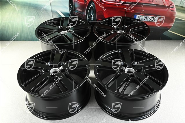 20" Komplet felg Panamera Design 2, 9,5J x 20 ET71 + 11,5J x 20 ET68, czarny satynowy półmat