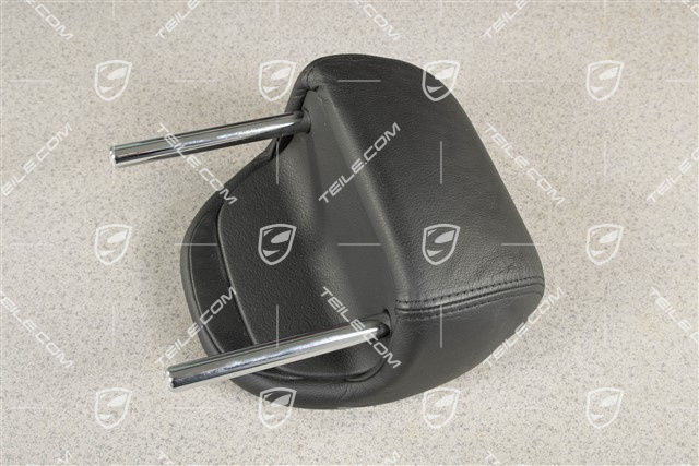 Head rest, rear, Leather, Black, Center