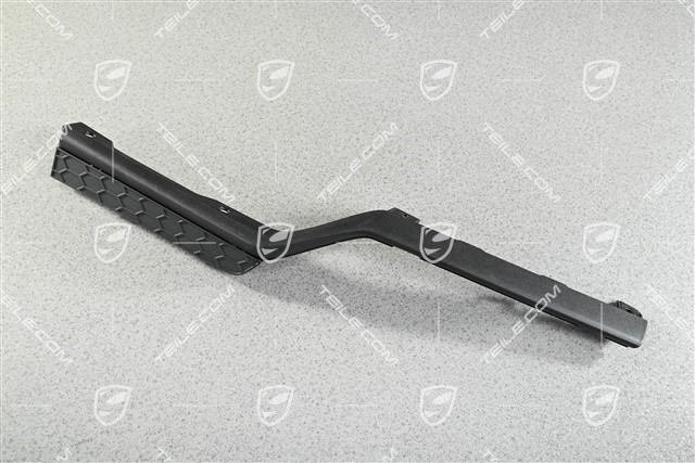 Rear bumper cover trim, lower, car with trailer coupling, black matte, L
