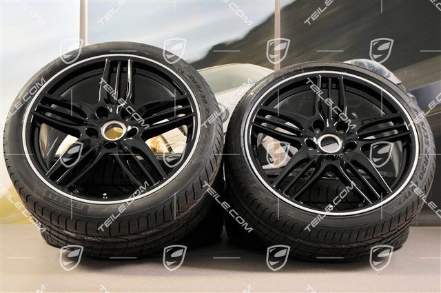 20" SportDesign Sommerräder Satz, Schwarz (hochglanz) - exlusive 911, 8,5J x 20 ET51 + 11J x 20 ET70, Reifen 245/35 ZR20 + 295/30 ZR20