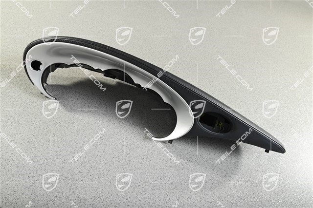 Dashboard trim / Instrument cluster cover, Leather, metropolblau
