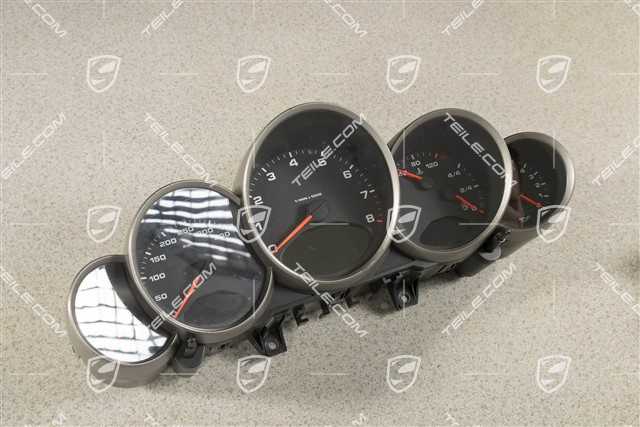 Instrument cluster, 6-speed transmission, black face gauges
