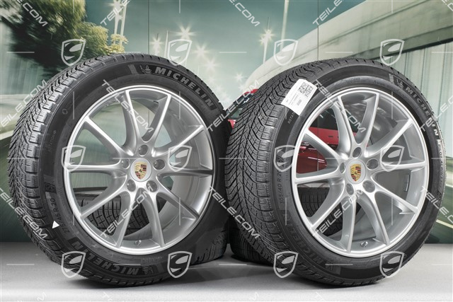 20" koła zimowe Cayenne COUPE Design, komplet, felgi 9J x 20 ET50 + 10,5J x 20 ET55 + opony zimowe Michelin 275/45 R20 + 305/40 R20, z czujnikami ciśnienia