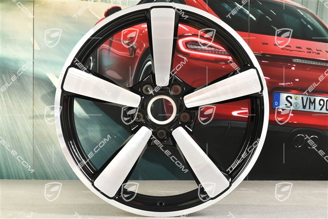 20+21" Felgensatz Carrera Exclusive, Felgen: vorne 9,5J x 20 ET44 + hinten 12J x 21 ET70, Schwarz Hochglanz