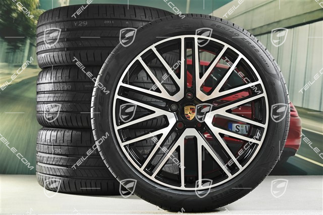 22" 911 Turbo Design summer wheel set, rims 10J x 22 ET48 + 11.5J x 22 ET52 + NEW Pirelli summer tyres 285/40 ZR22 + 315/35 ZR22