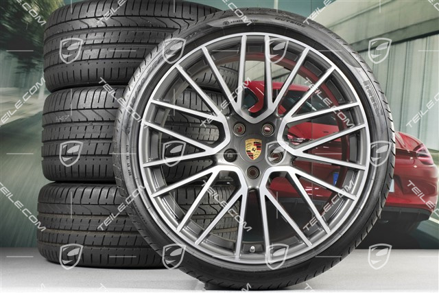 22-inch Cayenne Coupé RS Spyder summer wheel set, rims 10J x 22 ET48 + 11,5J x 22 ET52 + Pirelli P Zero summer tyres 285/35 R22 + 315/30 R22, with TPMS