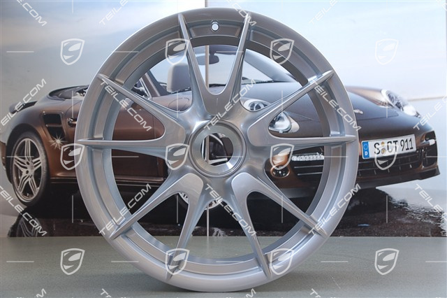 19" Komplet felg GT3 II RS 4.0 / GT2 RS, srebrne, przód  9J x 19 ET47+ tył 12J x 19 ET48 + czerwone centralne śruby