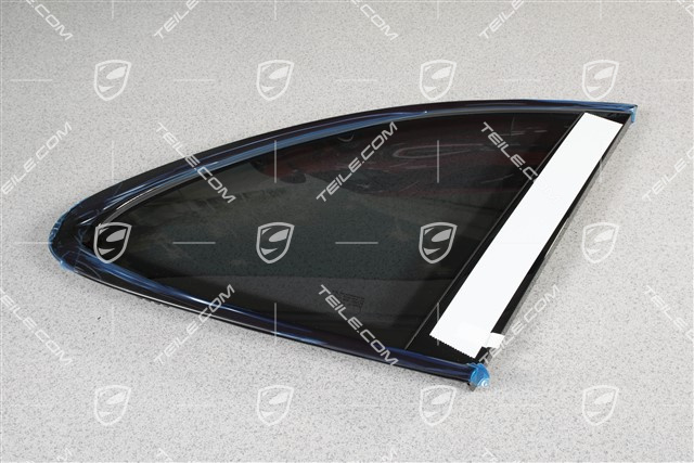 Side window with moulding, aluminium package Black, Insulating glass in rear, R