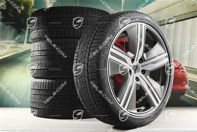 22-inch Macan Exclusive Design winter wheel set, rims 9J x 22 ET29 + 11J x 22 ET47 + NEW Continental winter tyres 255/40 R22 + 295/35 R22, Turbonit