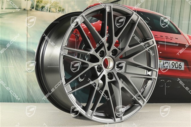 22" Macan RS Spyder Design wheel set, 9J x 22 ET29 + 11J x 22 ET47, vesuvio grey