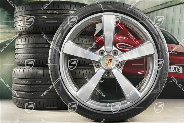 20"+21" koła letnie, komplet Carrera Exclusive Design, felgi 8,5J x 20 ET53 + 11,5J x 21 ET67 + NOWE opony letnie Pirelli 245/35 R20 + 305/30 R21, z czujnikami ciśnienia