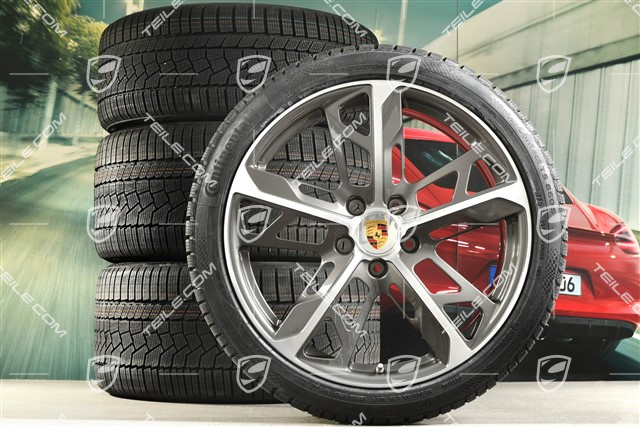 21" Cross Turismo Design winter wheel set, rims 9,5J x 21 ET60 + 11,5J x 21 ET66 + NEW Continental winter  tyres 265/35 R21 + 305/30 R21, Titanium