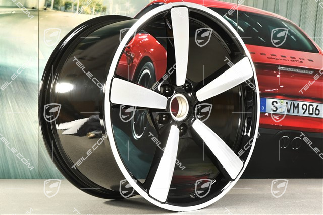 20+21" Felgensatz Carrera Exclusive, Felgen: vorne 9,5J x 20 ET44 + hinten 12J x 21 ET70, Schwarz Hochglanz