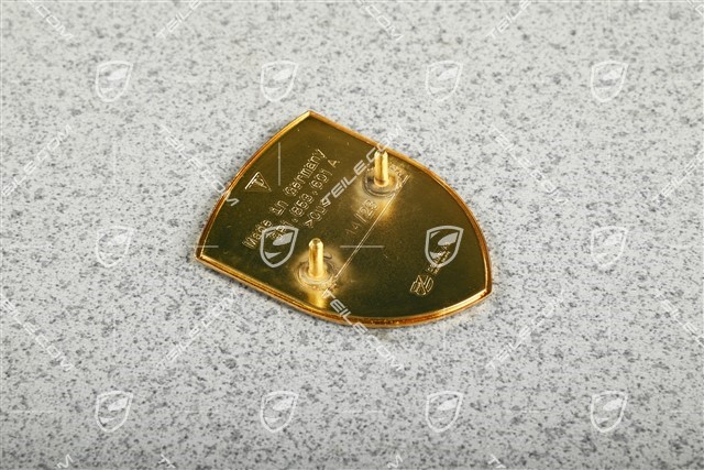 Porsche bonnet badge, crest, orange, classic version