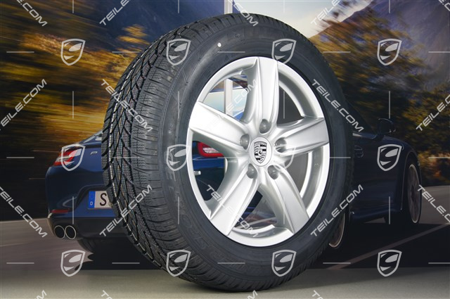18" Cayenne S III Winterräder Satz, 4x Felgen 8 J x 18 ET 53 + 4x Dunlop Winterreifen 255/55 R 18 109V XL M+S, mit RDK-Sensoren