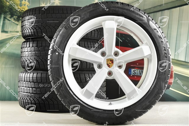 19"+20" Dakar winter wheel set, wheel rims 8J x 19 ET38 + 11,5J x 20 ET68 + Pirelli winter tyres 245/45 R19 + 295/40 R20, white