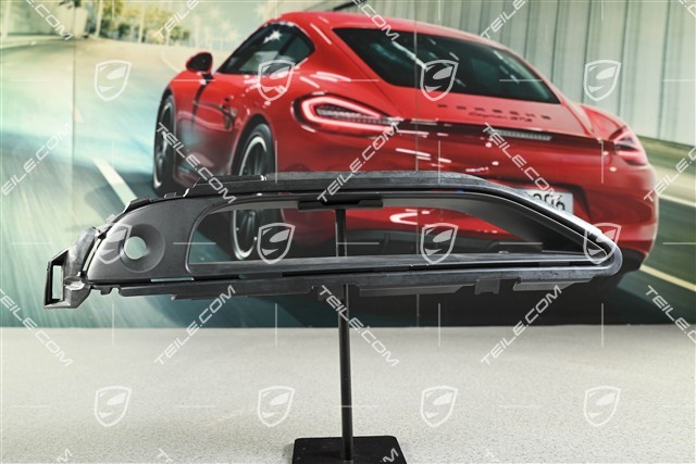 Turbo, Front bumper, side ventilation grille, lower, Black matte, L