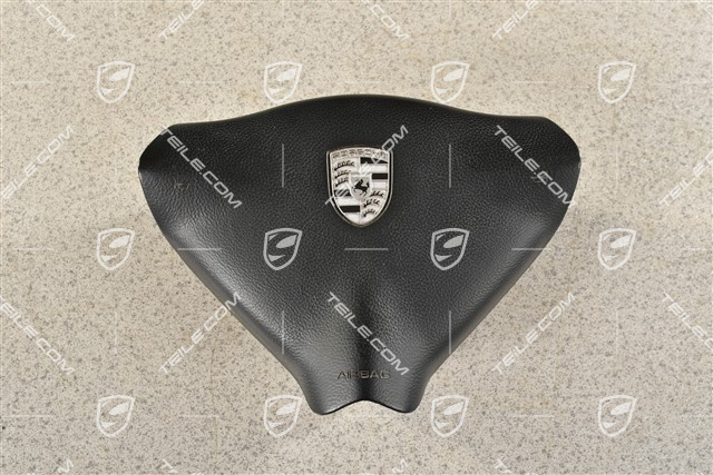 Airbag, 3-Speichen, Kunststoff, schwarz, Wappen schwarz/silber