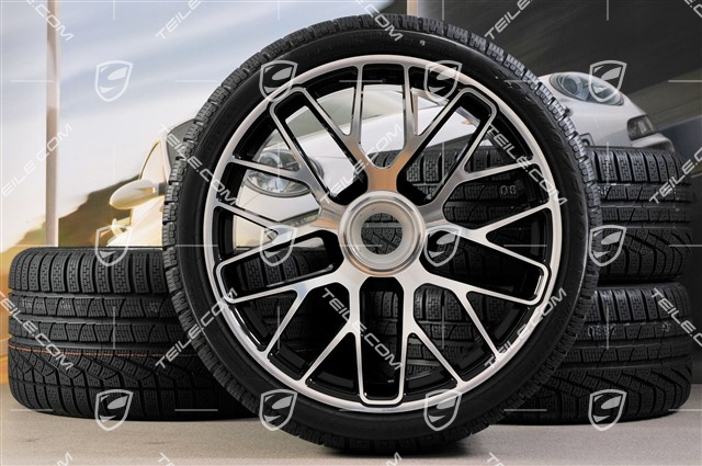 20" Turbo S Koła zimowe komplet do Turbo S / GTS, centralnie mocowane, felgi 8,5J x 20 ET51 + 11J x 20 ET59 + opony zimowe Pirelli Sottozero II 245/35 R20+295/30 R20, czujniki ciśnienia