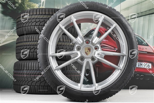 19-/20-inch Carrera winter wheel set, wheel rims 8,5J x 19 ET52 + 11J x 20 ET66 + Continental winter tyres 235/40 R19 + 295/35 R20, with TPMS, DOT/prod. year 2022