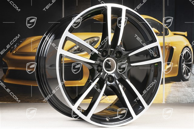 21" Komplet felg Cayenne Turbo, 11J x 21 ET58 + 9,5J x 21 ET46, czarny wysoki połysk