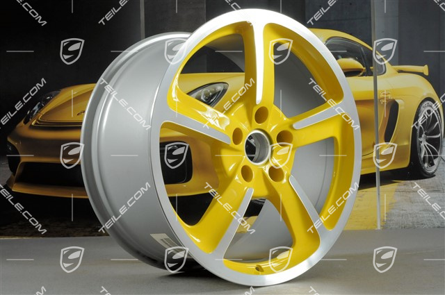 20-inch SportTechno wheel set, 8.5J x 20 ET57 + 10J x 20 x ET50, Racing Yellow