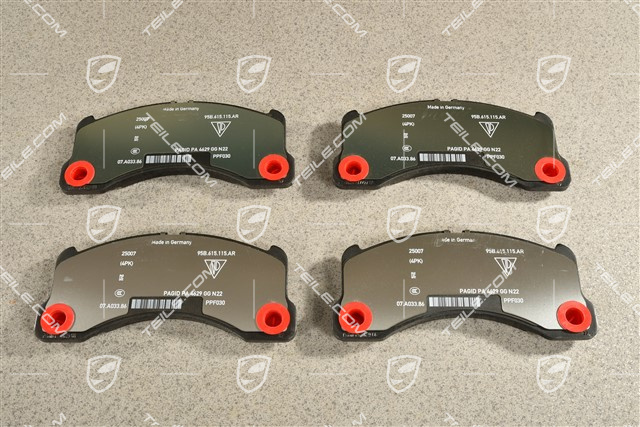 Brake pads, front axle