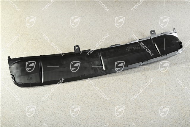 Rear bumper lower trim cover, centre, Panamera 4, Black