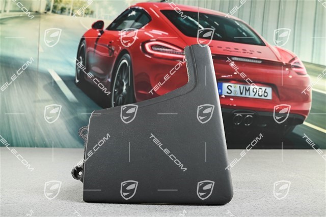 Centre console, Lateral cover, Leather, Black, L