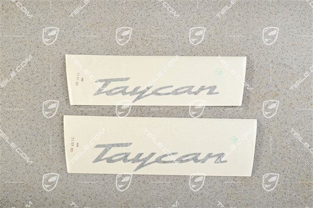 Dekorfolie Satz, seitlich "Taycan" Schwarz Dekorfolie Satz, seitlich "Taycan" Schwarz