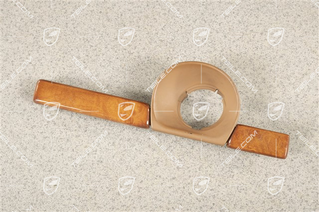 Trim. Ignition switch, Grained olive wood/Havanna