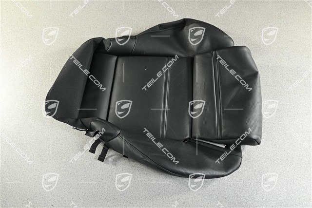 Vented GTS / Sports front seat upholstery / cover, lower part / cushion, Leather, Black, L