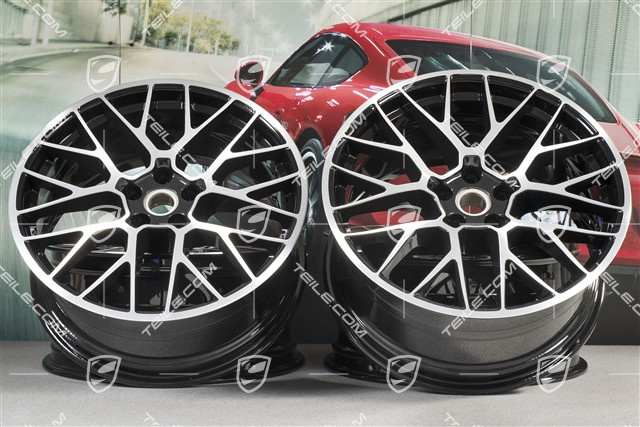 20" Komplet felg RS-Spyder Design, 9J x 20 H2 ET 26 + 10J x 20 ET19 , czarny wysoki połysk