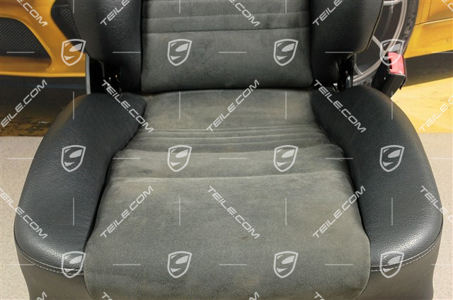 Fotel, regulowane manualnie, podgrzewane, skóropodobne/Alcantara, czarne, uszkodzony, R