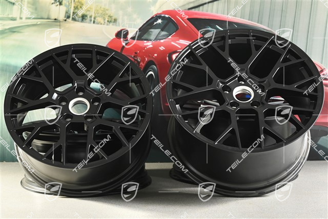 20+21" RS Spyder Felgensatz, Felgen: vorne 8,5J x 20 ET50 + hinten 11,5J x 21 ET67, schwarz seidenmatt