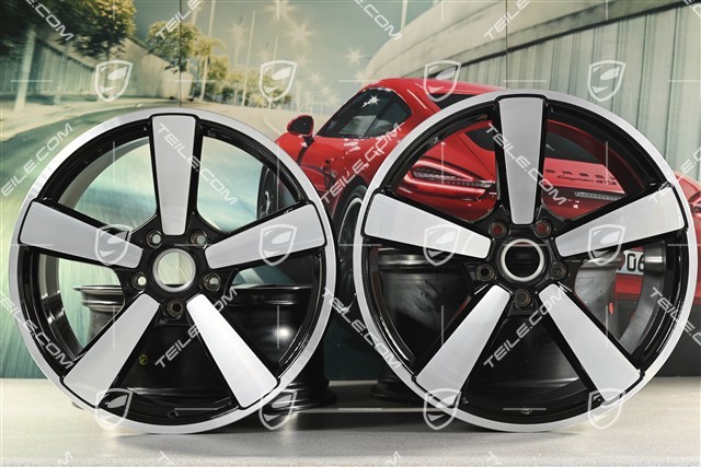 20"+21" Carrera Classic wheel rim set, rims 8.5J x 20 ET50 + 11.5J x 21 ET79, black high gloss