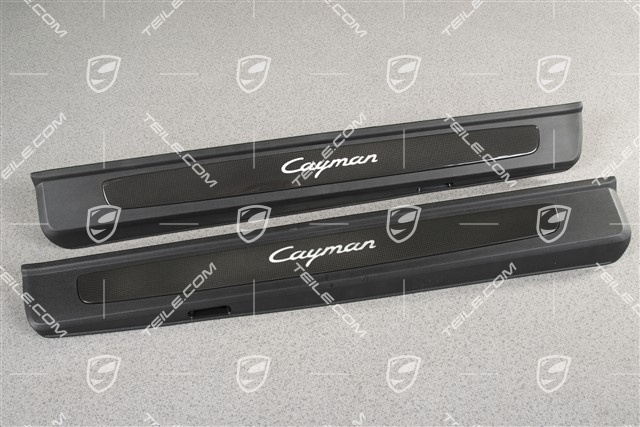 Blenden/Einstiegleisten, mit Beleuchtung, Carbon, "Cayman", Satz, L+R