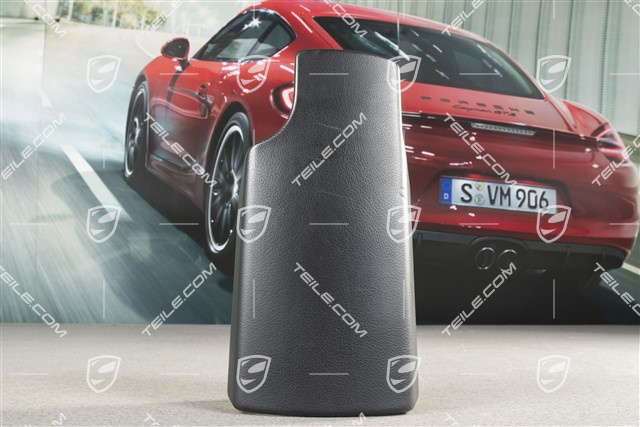 Dekiel / osłona, podłokietnik skóropodobny, czarny