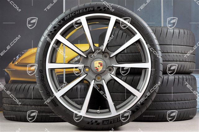 20-inch Carrera Classic II summer wheel set, 8,5J x 20 ET51 + 11J x 20 ET70 + NEW Pirelli summer tires 245/35 ZR20 + 295/30 ZR20, with TPMS