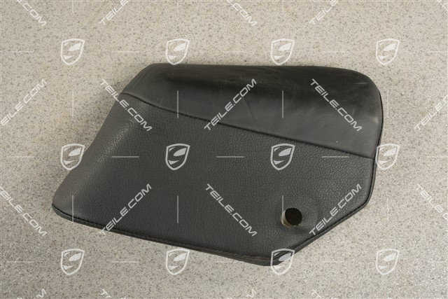 Rear seat cushion pad, Leather, Black, L