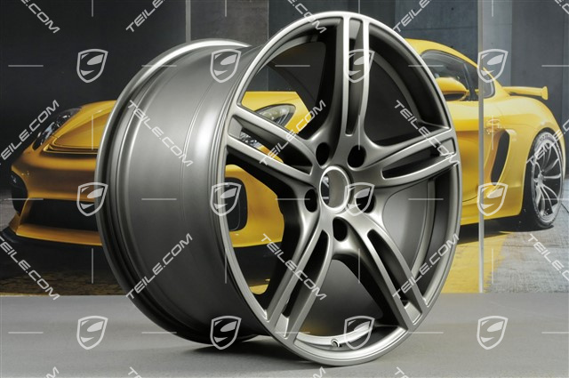 20" Felgensatz Panamera Turbo, 9,5J x 20 ET71 + 11,5J x 20 ET68, in Platinum Seidenmatt