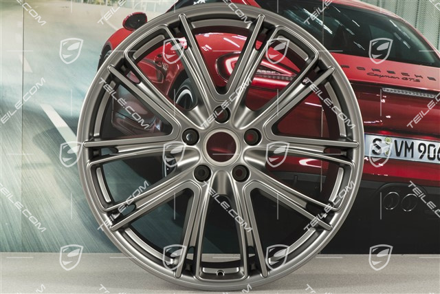21" Felge Panamera Exclusiv, 9,5J x 21 ET71, in Platinum-Seidenmatt