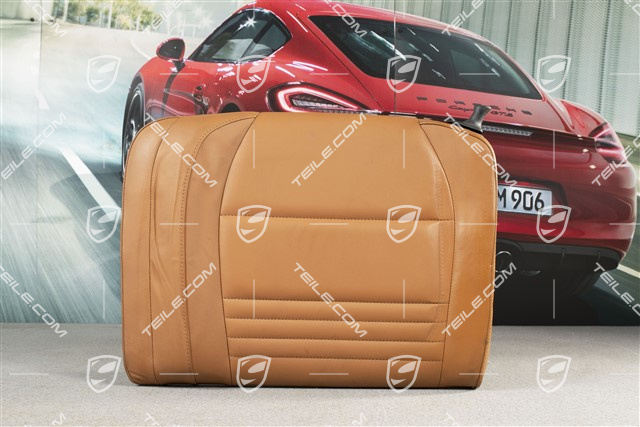 Back seat backrest, leather, Brown/Natural, Coupe, L