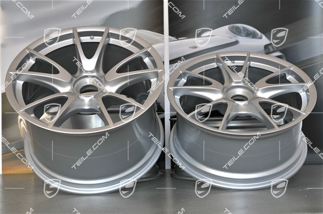 19" GT3 II RS 4.0 / GT2 RS Felgensatz, silbern, vorne 9J x 19 ET47 + hinten 12J x 19 ET48