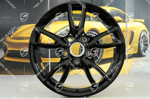 18" Komplet felg Carrera IV, 8J x 18 ET57 + 10,5J x 18 ET60, C2 / C2S, czarny połysk