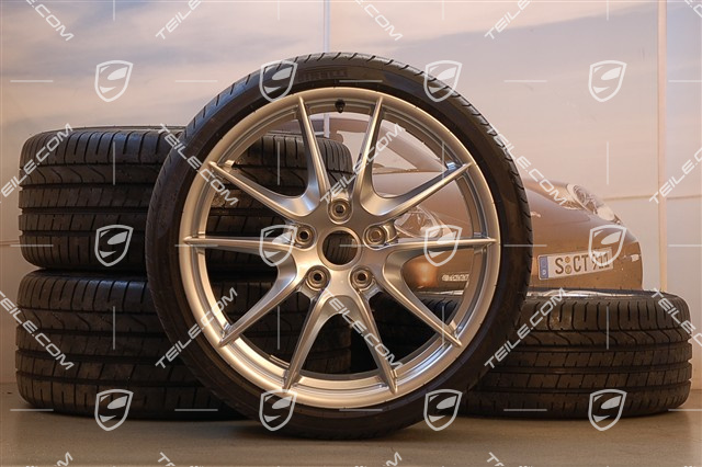 20" Komplet kół letnich Carrera S (III), 8J x 20 ET57 + 9,5J x 20 ET45 + NOWE opony letnie Pirelli 235/35 ZR20 + 265/35 ZR20